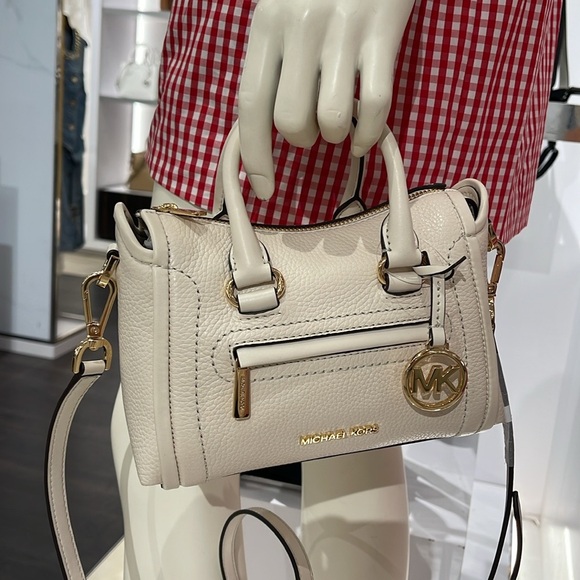 Michael Kors Carine Extra-Small Pebbled Leather Satchel
Light Cream 
NWT - Picture 5 of 16